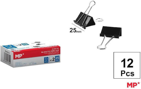 Cleme Metalice 25mm Negre 12buc