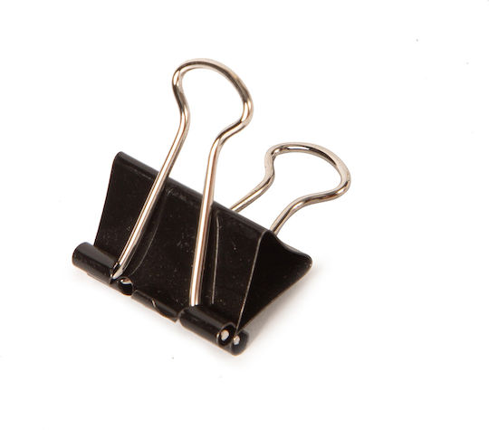 Foska Metallic Clips 19mm Black 12pcs