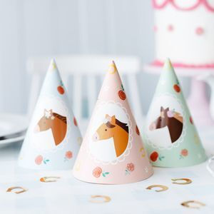 PartyDeco Party Hats Vintage Horse 6 Pieces