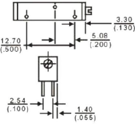 Potentiometer Trimmer Mehrgang-Potentiometer Horizontal 1Stück 01.009.0127