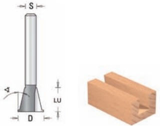 Shank Cutter Profiled Dovetail Shank Carbide Tipped 14.3mm 15° Angle S=8