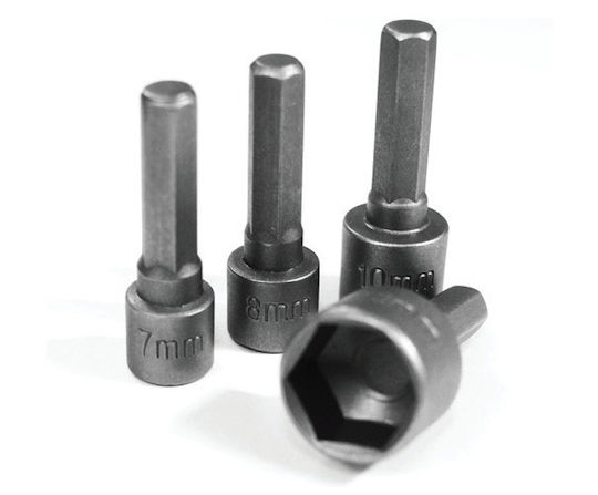 Set Tubular Heads 7 8 10 13 Mm 1/4 38 Mm 4 Pieces