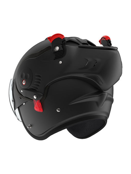 Roof Boxer Alpha Black Matt Motorcycle Helmet Flip-Up ECE 22.06