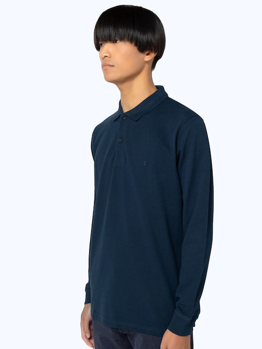 Polo Long Sleeve Blouse Petrol Blue