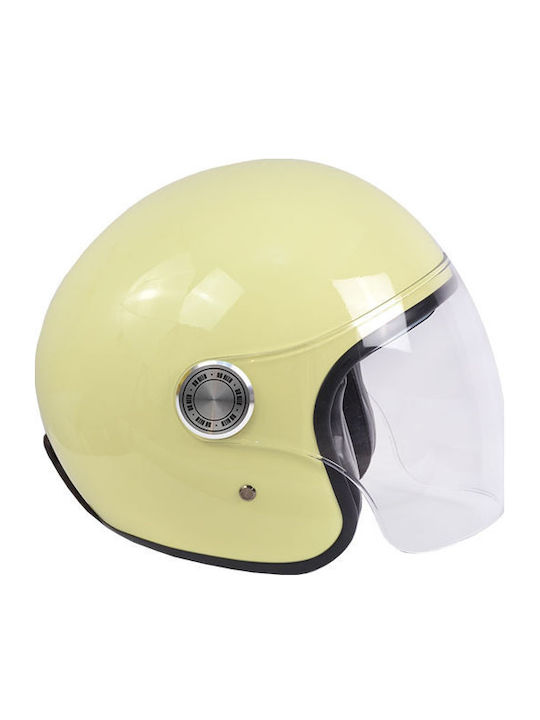 ByCity The City Beige Shiny Мотоциклетна каска Джет ECE 22.06 с Sunvisor