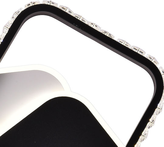 Candelabru Led Crystal Prismiq 39w 3 Pătrate Lumină Rece Caldă Neutră Negru
