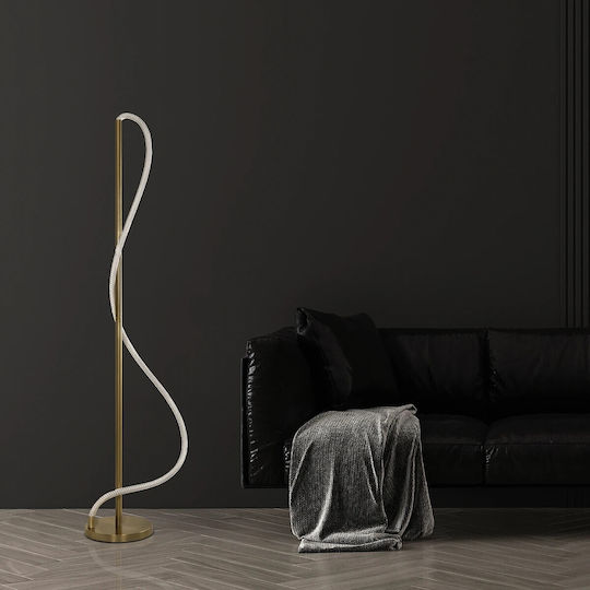 kelvo Glow LED Подова Лампа В160xД45см. 3000лм Златист