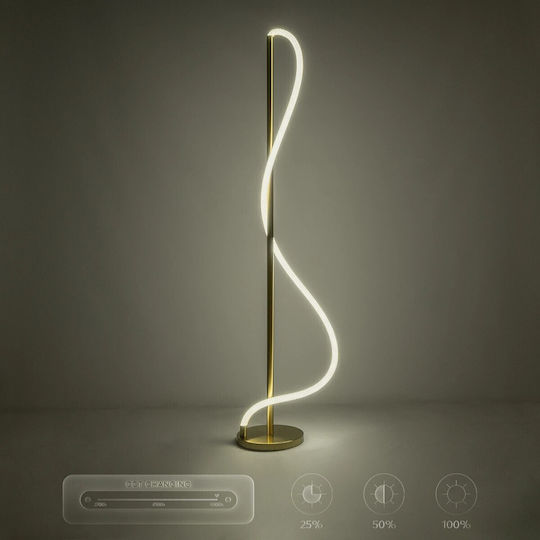kelvo Glow LED Подова Лампа В160xД45см. 3000лм Златист
