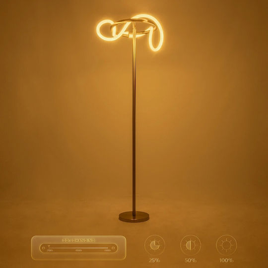 kelvo Glow LED Stehleuchte H160xB45cm. mit Einstellbarem Weißem Licht 3000lm Gold