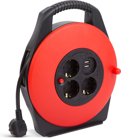 Alista Home Cablu de prelungire cu role 3 locuri cu lungimea de 10m Diametru 3 x 1.5mm² Neagră