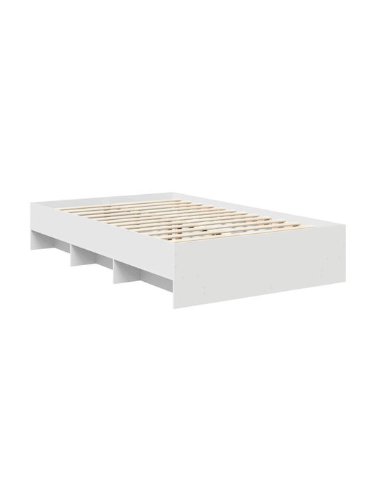 Κρεβάτι Διπλό Ξύλινο Λευκό για Στρώμα 137x203cm