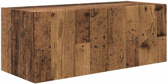 Living Room TV Unit with Lighting Old Wood L78.5xW30xH29.5cm