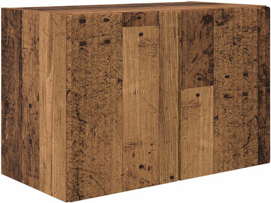 Living Room TV Unit with Lighting Old Wood L78.5xW30xH29.5cm