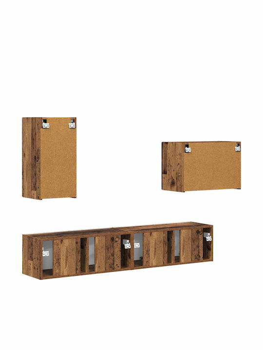 Living Room TV Unit with Lighting Old Wood L78.5xW30xH29.5cm