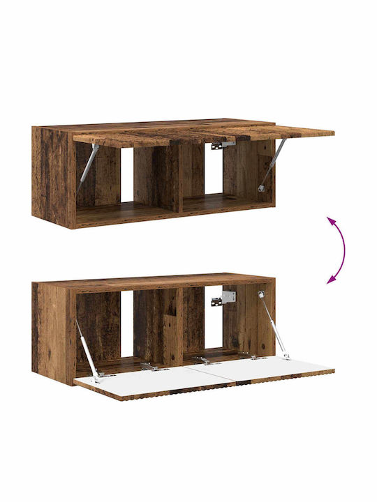 Living Room TV Unit with Lighting Old Wood L78.5xW30xH29.5cm