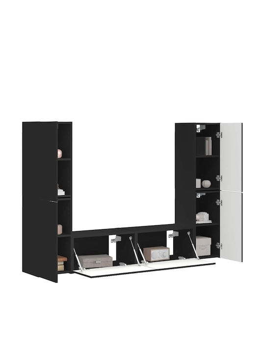 Wohnzimmer TV-Einheit Schwarz mit Beleuchtung M30xB31xH60cm
