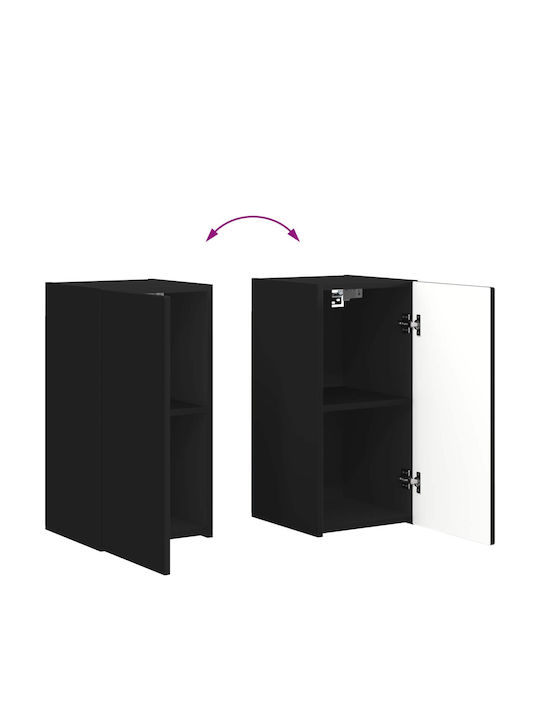 Wohnzimmer TV-Einheit Schwarz mit Beleuchtung M30xB31xH60cm