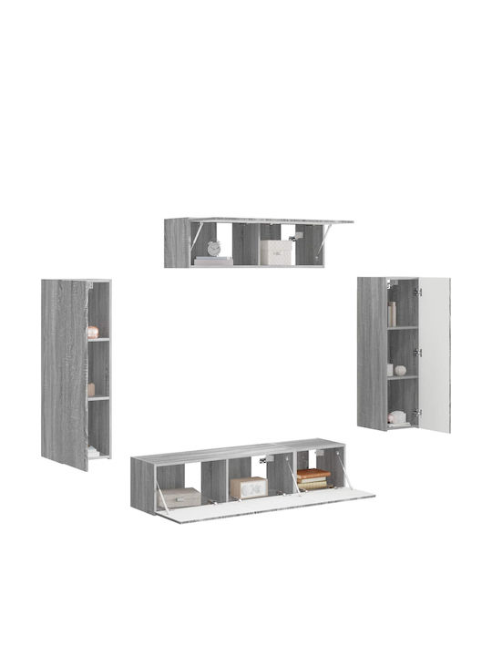 Wohnzimmer TV-Einheit Gray Sonoma mit Beleuchtung L30xB31xH100cm