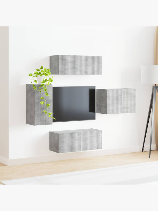 Wohnzimmer TV-Einheit Grey mit Beleuchtung L78.5xB30xH29.5cm