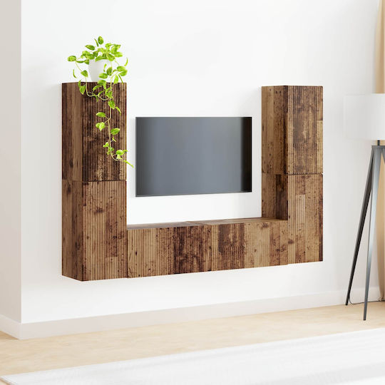 Living Room TV Unit with Lighting Old Wood L30xW31xH60cm