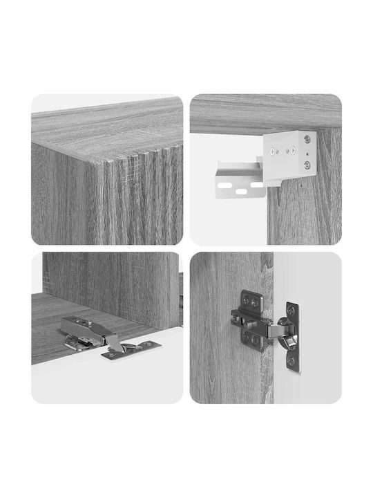 Wohnzimmer TV-Einheit Gray Sonoma mit Beleuchtung L78.5xB30xH29.5cm