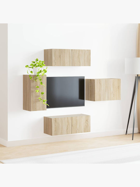 Living Room TV Unit with Lighting Sonoma Oak L78.5xW30xH29.5cm