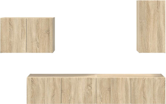 Living Room TV Unit with Lighting Sonoma Oak L78.5xW30xH29.5cm