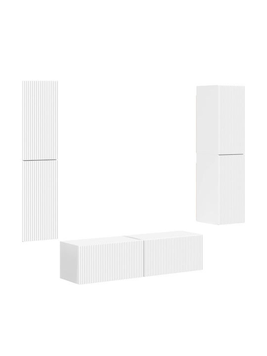 Living Room TV Unit White with Lighting M31xW30xH60cm