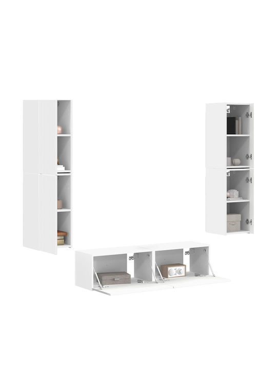 Living Room TV Unit White with Lighting M31xW30xH60cm