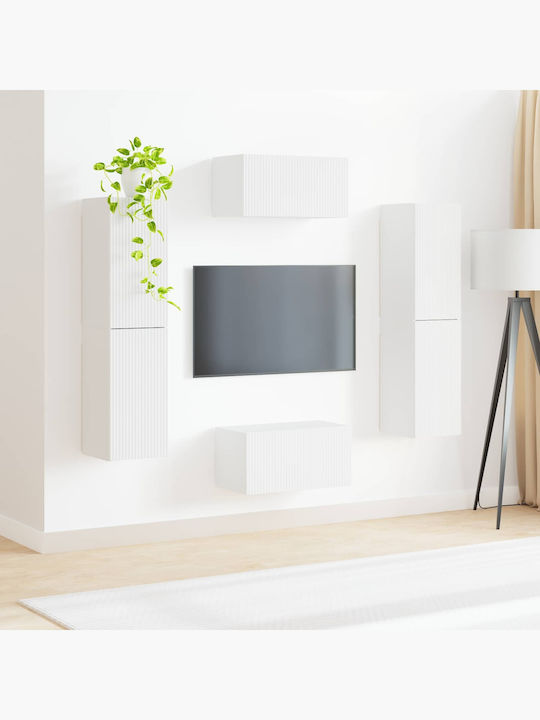 Living Room TV Unit White with Lighting M31xW30xH60cm
