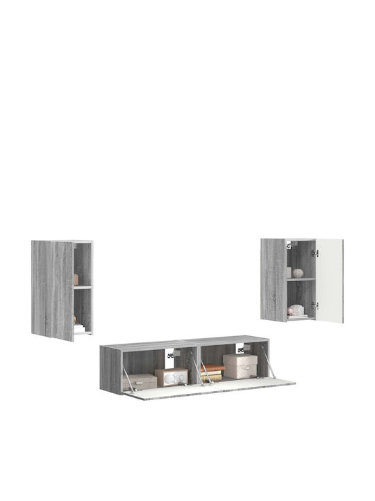 Living Room TV Unit with Lighting Gray Sonoma L30xW31xH60cm