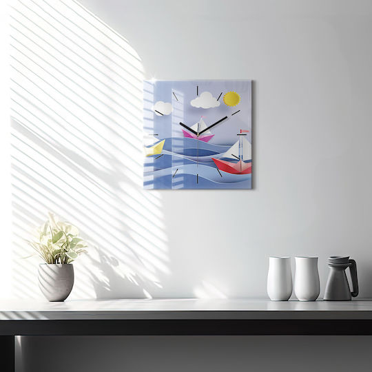 Tulup Αθόρυβο Ρολόι Τοίχου Χάρτινο Μπλε 30x30cm Tulup Αθόρυβο Ρολόι Τοίχου Χάρτινο Μπλε 30x30cm
