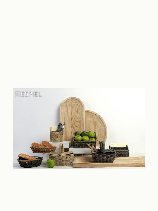 Espiel Set dekorative Körbe Rattan mit Deckel Beige 22x15x19cm 3Stück