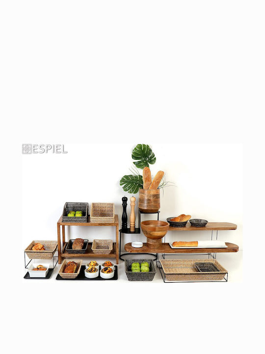 Espiel Set dekorative Körbe Rattan mit Deckel Gray 22x15x19cm 3Stück