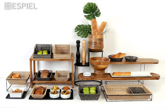 Espiel Set of Decorative Baskets Rattan Gray 32.5x17.5x6.5cm 4pcs