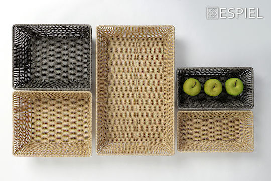 Espiel Set of Decorative Baskets Rattan Gray 32.5x17.5x6.5cm 4pcs