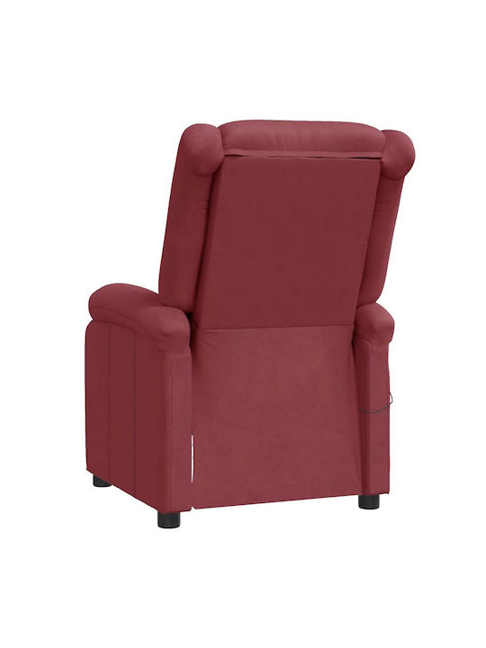 Relax Massage Armchair with Footstool Artificial Leather Burgundy 70x93x98cm