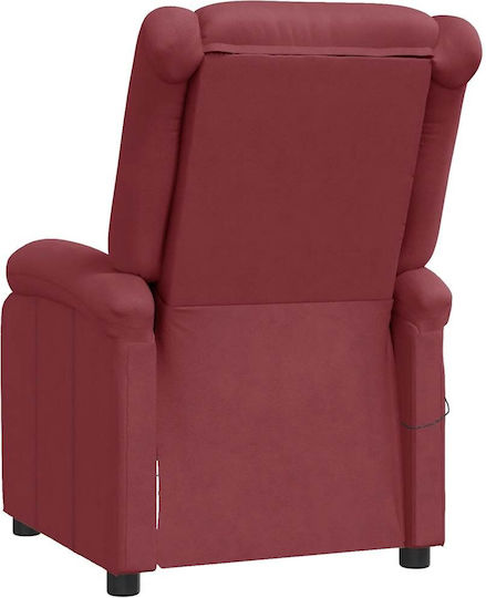Relax Massage Armchair with Footstool Artificial Leather Burgundy 70x93x98cm