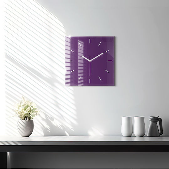 Tulup Αθόρυβο Ρολόι Τοίχου Μωβ 30x30cm