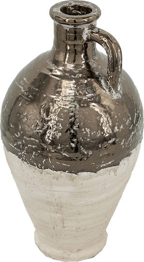 Artekko Candia Βάζο Τερακότα Μπρονζέ Μπεζ 20x20x38 Cm