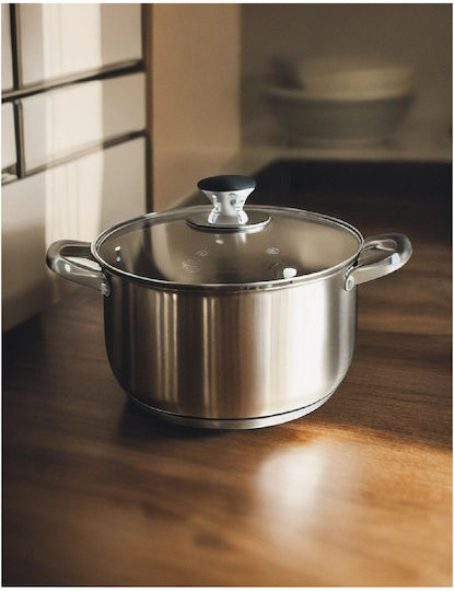 Rosberg Βαθιά Ανοξείδωτη Κατσαρόλα 6.5lt / 24cm