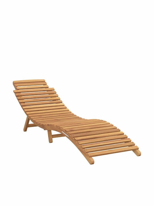 Liegestuhl Doppelter Hölzernes mit Kissen Beige 188x55x59cm.