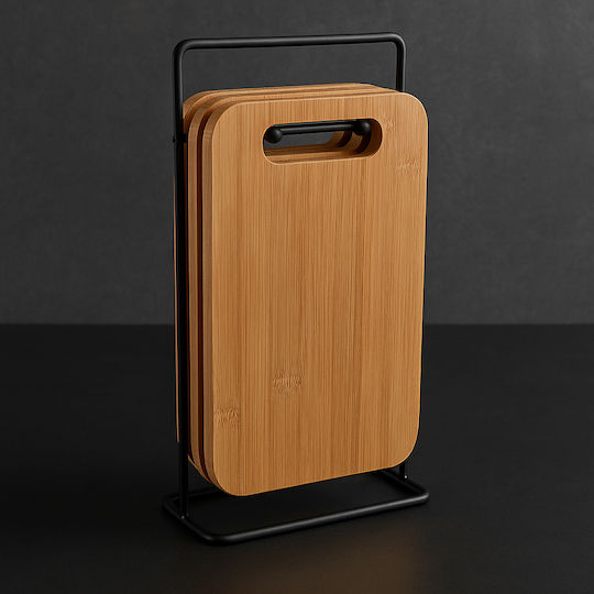 5Five Σετ Επιφάνεια Κοπής από Μπαμπού Καφέ 14x22cm 4τμχ