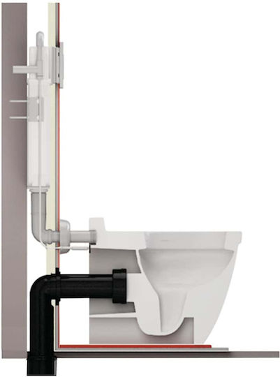 Wisa Wall Mounted Plastic Low Pressure Rectangular Toilet Flush Tank Beige