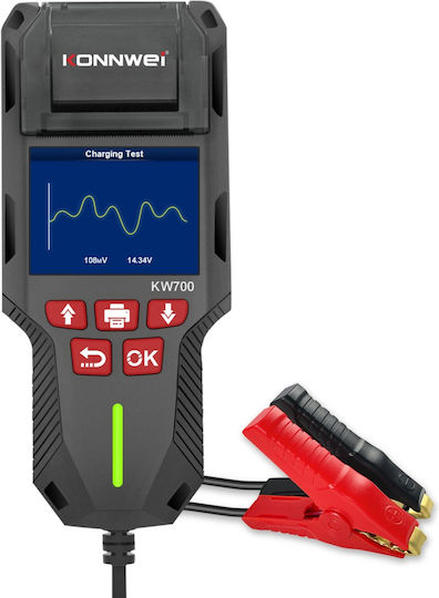 Konnwei Kw700 Tester Baterie Auto Cu Imprimantă Termică Integrată Ecran Lcd Color 12v/24v Compatibil Agm Gel Efb Plumb-acid Litiu