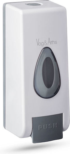 Dozator manual de săpun lichid Vog Arths 350 ml montat pe perete alb