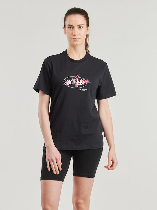 Floral Graphic Women's T-shirt Black