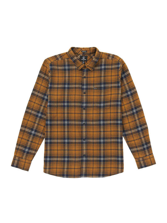 Caden Cu mânecă lungă Flanel Cămașă Carou CHESTNUT BROWN