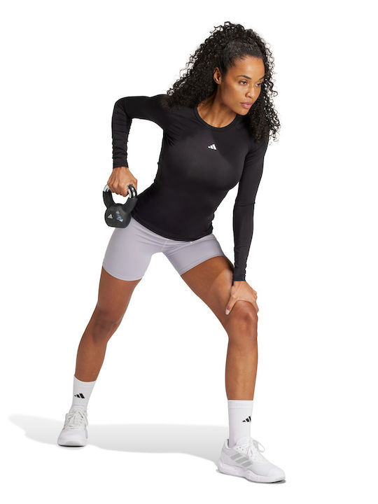 Techfit Women's Athletic Blouse Long Sleeve Fast Drying Black