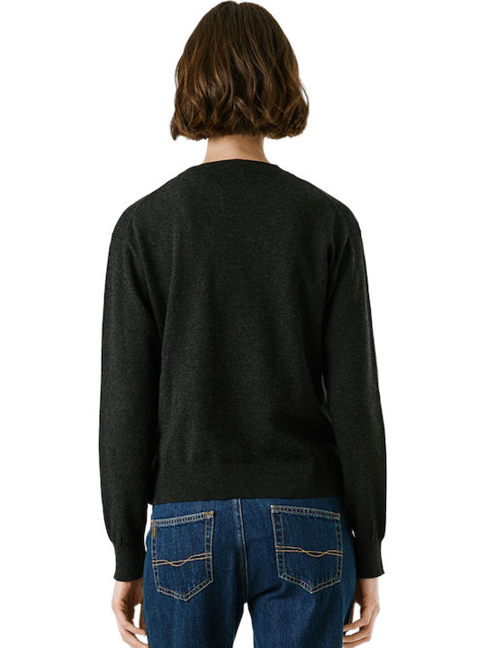 Damen Langärmeliges Baumwollpullover Schwarz